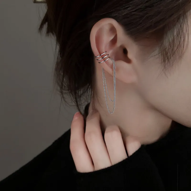 PIARA Clip On Earrings Women's Silver-2