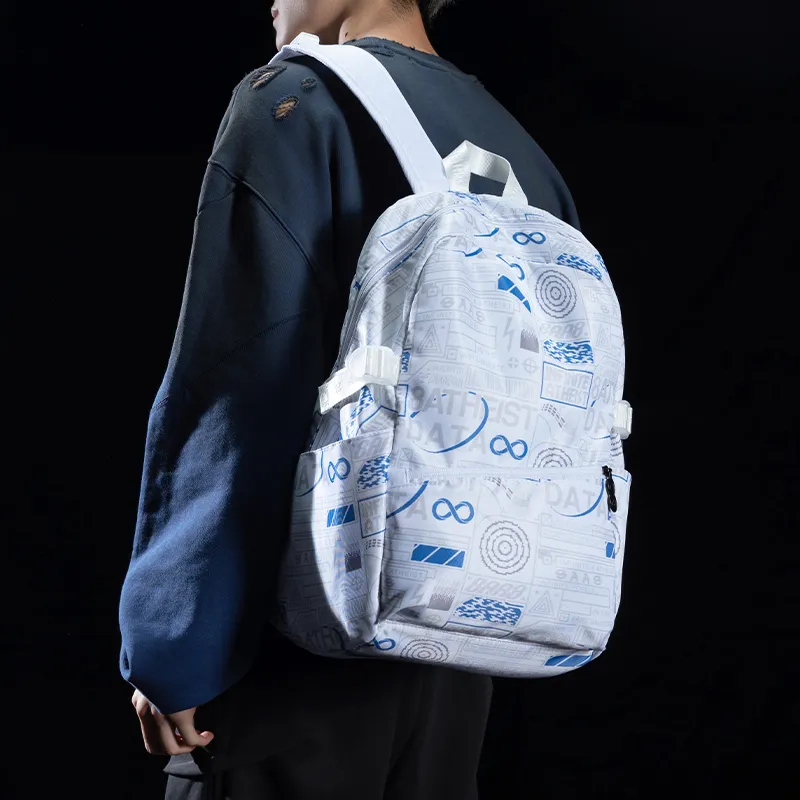 8atheist Polyester Students Backpack Laptop Bag Regular Unisex Starry White-5