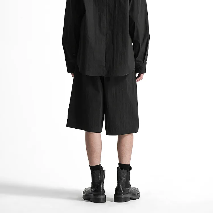HUANXIANGZHE Casual Shorts Unisex Black-5