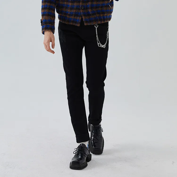 DAVID NAMAN Slim Fit Pants Jeans Men's Black-2