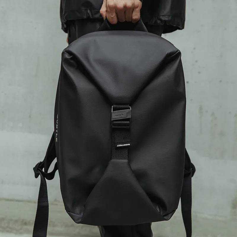 Subtle Fabric Cycling Bag Backpack Fanny Pack Regular Unisex Black/White-6