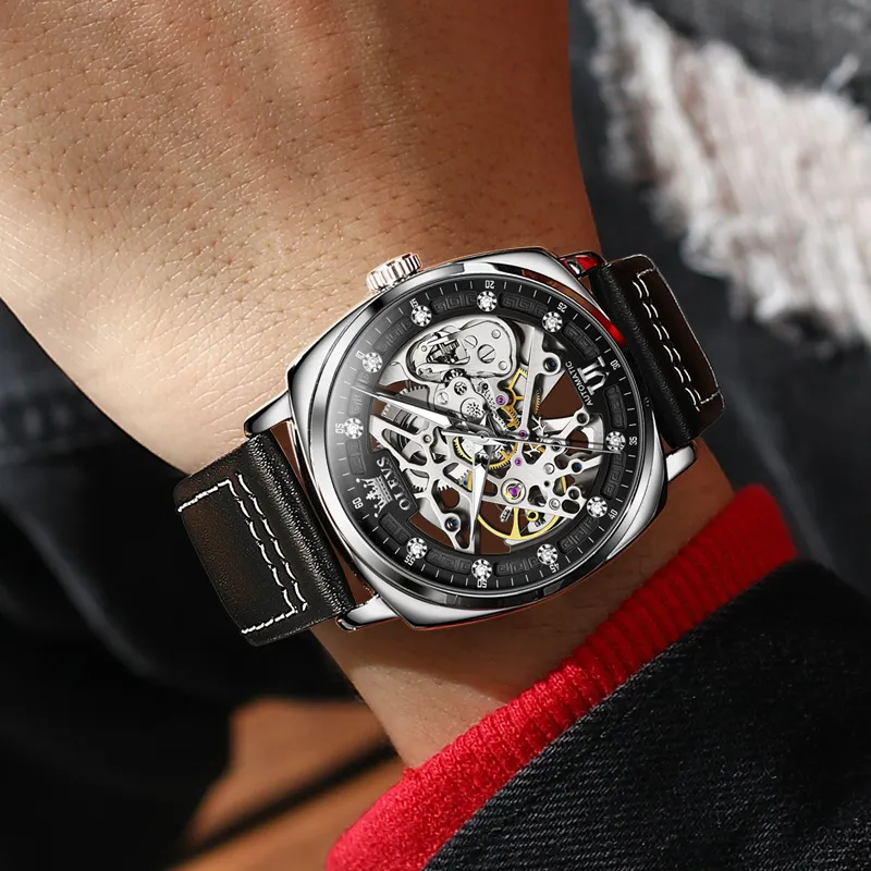OLEVS Wisdom Series Automatic Mechanical Movement Watch Men's Watches Cut Out Dial-8