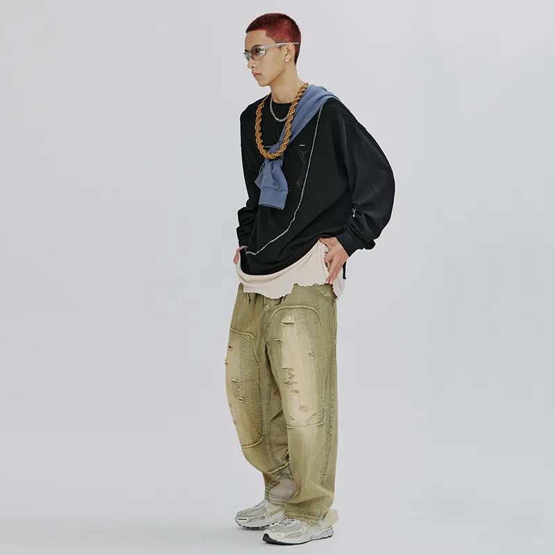 FLOAT Straight Jeans Unisex Army Green-5