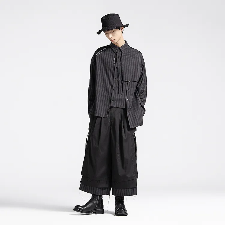 HUANXIANGZHE Casual Pants Unisex Black-5