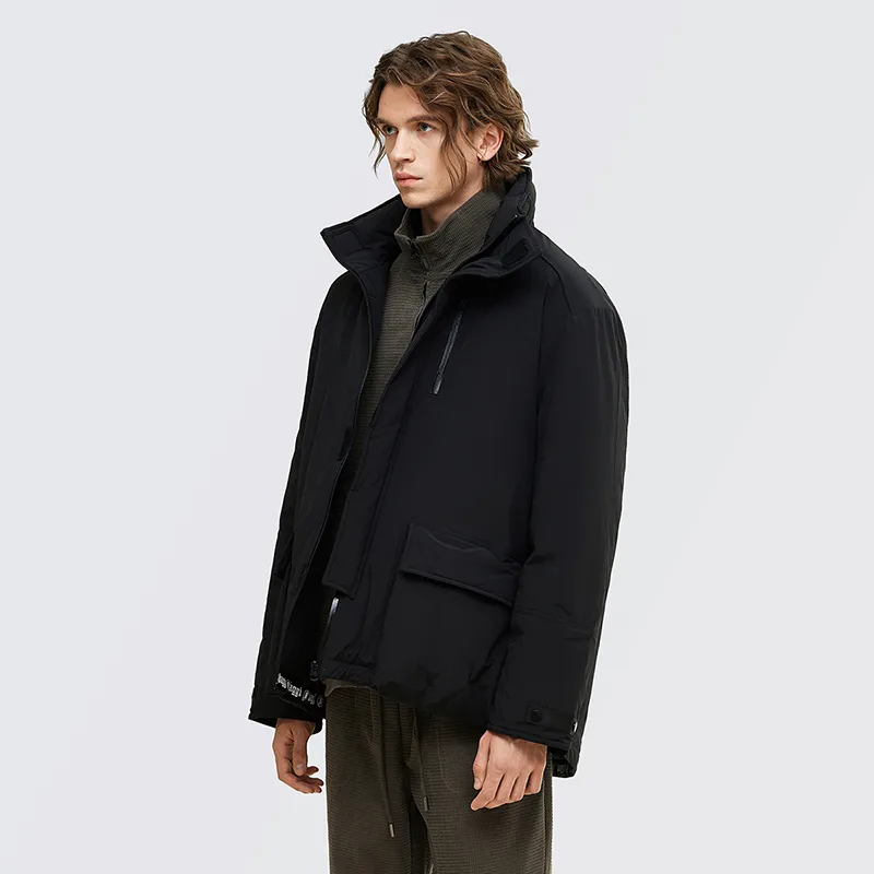 BAGGL Letter Stand Collar Loose Fit Thickened Puffer Jacket Unisex-3