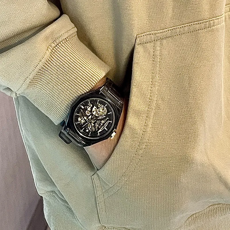 CHARLOTTE RAFFAELLI· Ice Strength Collection Wrist Watch Automatic Mechanical Movement Cut Out Dial Men's Watches-5