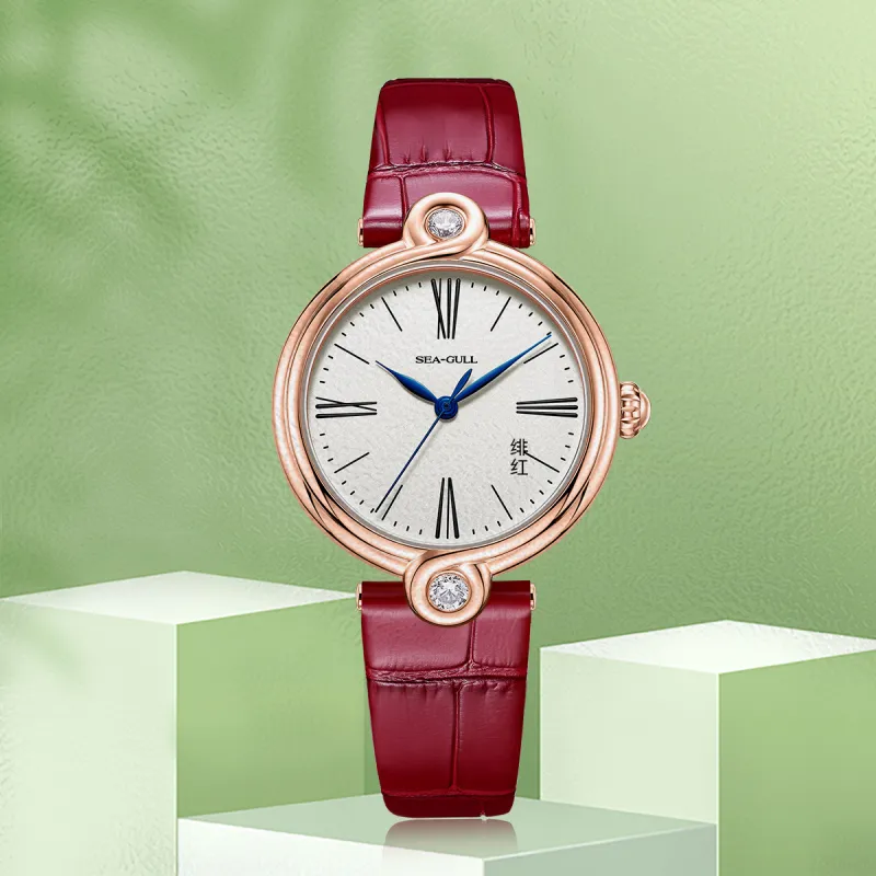 Sea Gull Unlimited Series Automatic Mechanical Movement Leather Strap Watch Women's Watch White Dial-9
