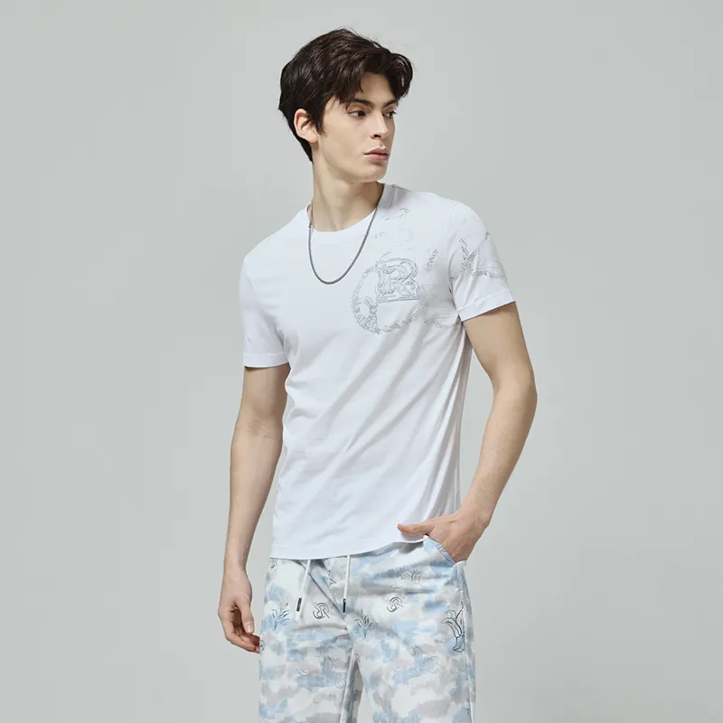 RARE Short Sleeved T Shirts Men's White-5