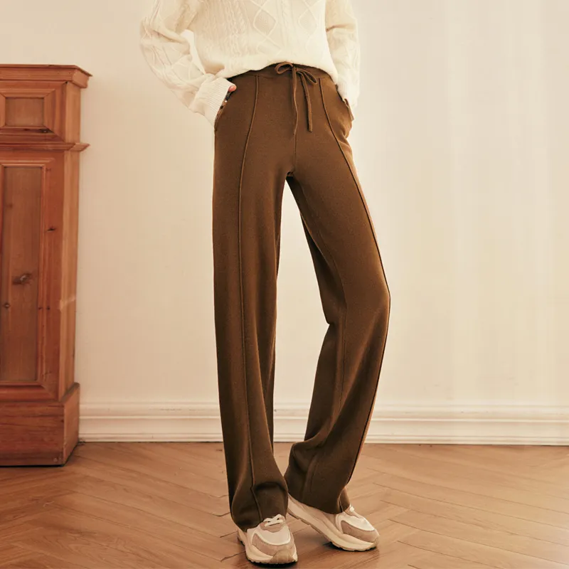 Olrain Casual Pants Women's Coffee-1