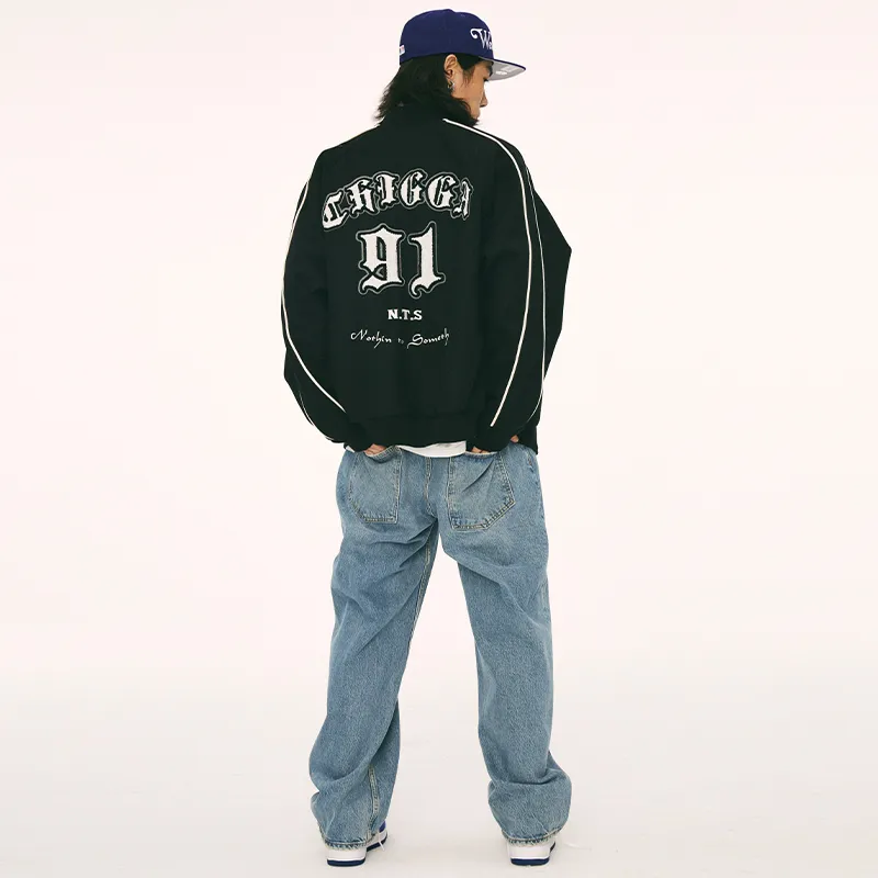 CHIGGALAB Loose Fit Jacket Unisex Black-2
