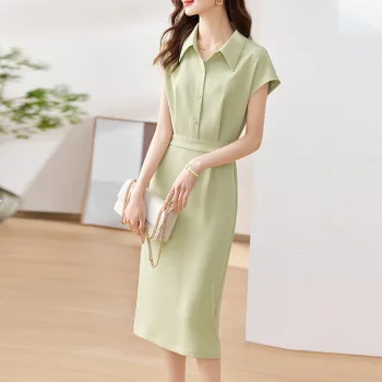 SENTUBILA Short Sleeved Dresses Women's Light Green