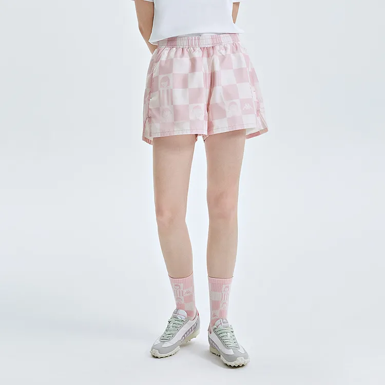 Kappa Casual Shorts Women's Light Blue Blossom Pink Print-5004P-2