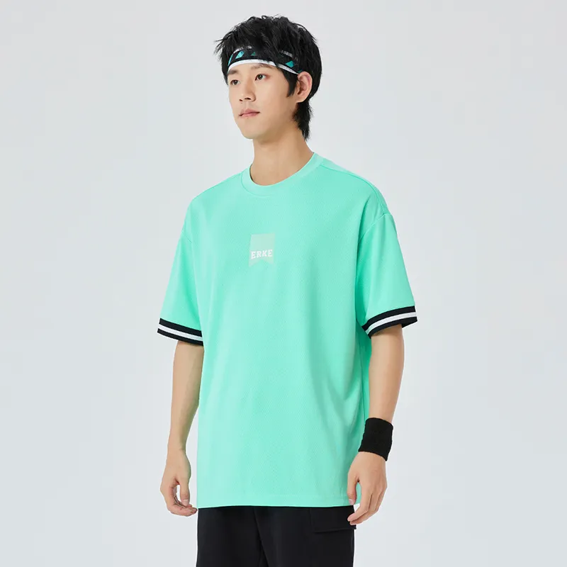 Erke Jianghu Series T Shirts Men Ice Cream Green-5