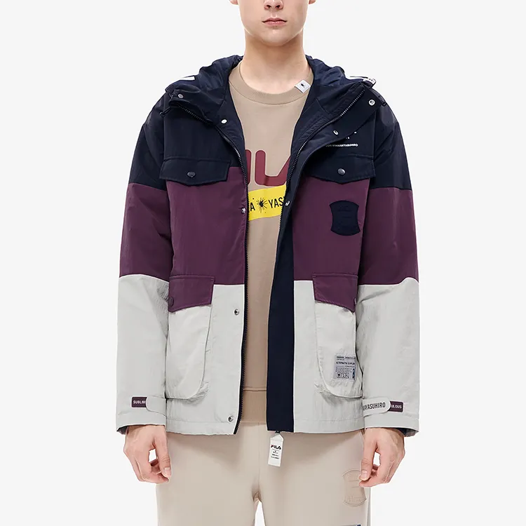 FILA FW22 Puffer Jacket Men's Cactus Gray Pink-5