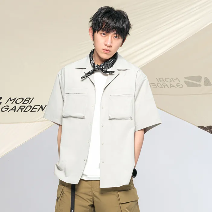 MOBI GARDEN Short Sleeved Shirt Coat Inner Unisex-18