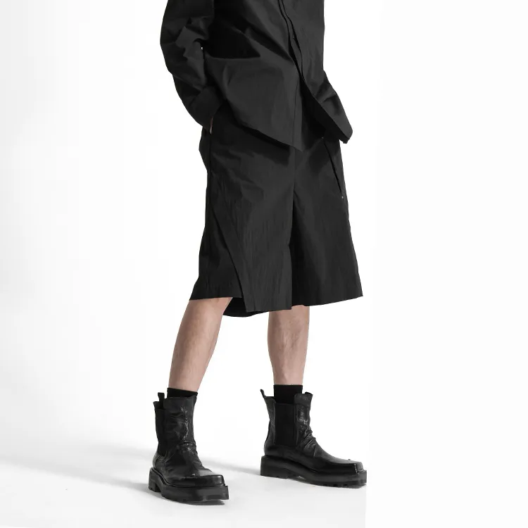 HUANXIANGZHE Casual Shorts Unisex Black-2