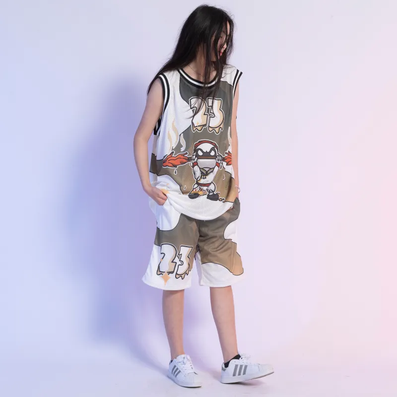 FireMonkey Basketball Shorts Unisex White-4