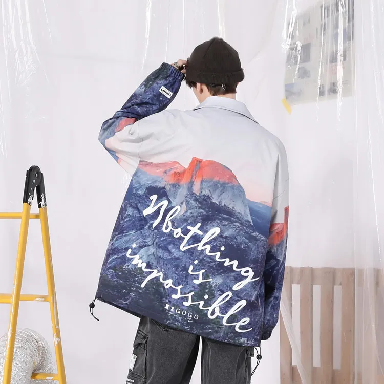 XXGOGO Loose Fit Jacket Unisex Gray Blue-4