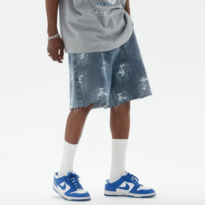 B.X Denim Shorts Unisex Blue-3