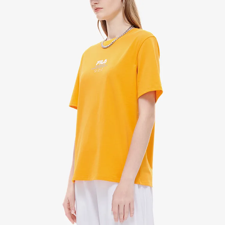 FILA FUSION Drop Shoulder Sleeve T-Shirt Women's Radiant Orange-5