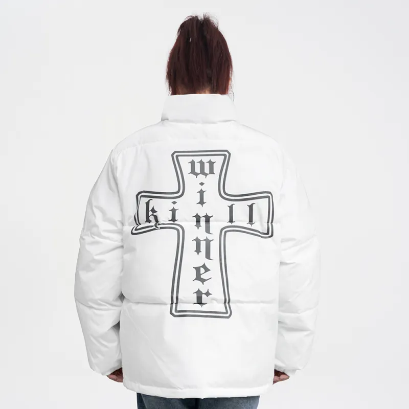 KILLWINNER Stand Collar Loose Fit Thickened Puffer Jacket Unisex-6
