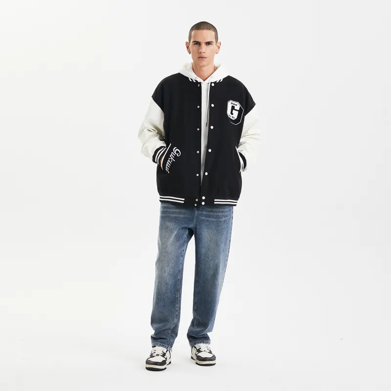 GUKUUL Baseball Jacket Winter Unisex Black-3