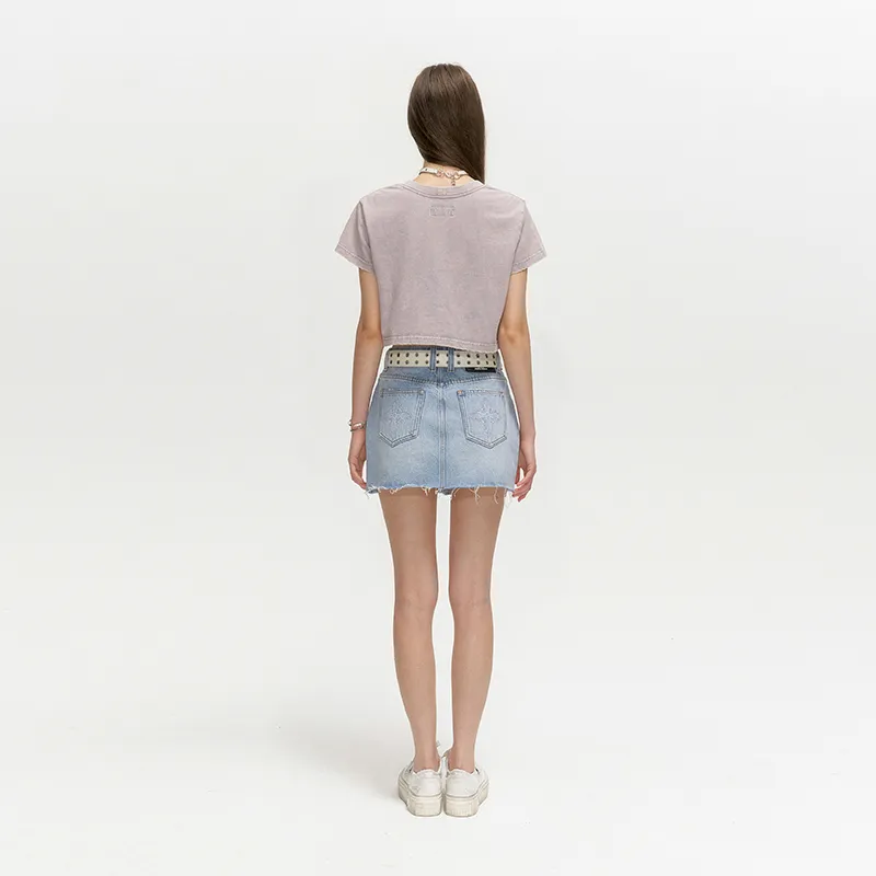 SMFK Denim Short Skirts Women's Denim Blue-2