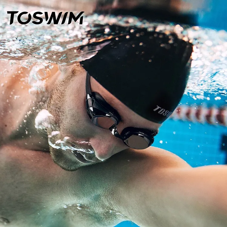 TOSWIM Swimming Sets Elastane Polyester Pool Men's S M L XL 2XL 3XL 4XL Black-1