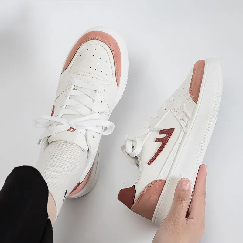 Warrior Lightweight Low Top Skateboard Shoes Women's White Brick Red-5