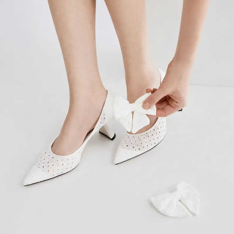 CHARLES&KEITH Wedding Slim Heel High Heels Women's White-5