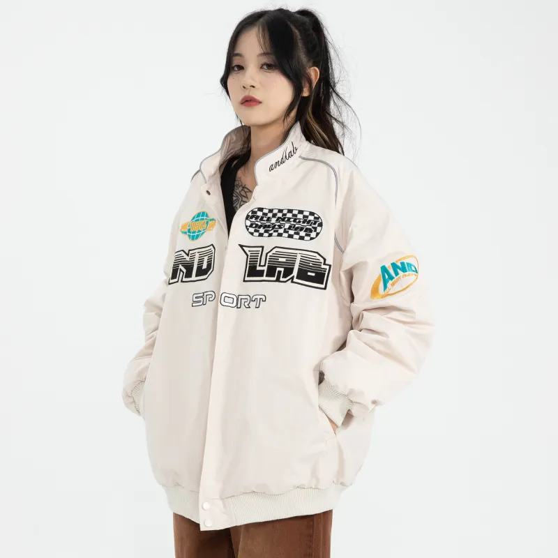 ALL NIGHT DAYS Stand Collar Loose Fit Puffer Jacket Unisex-10