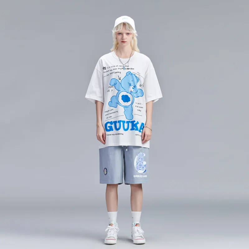 Carebears X Guuka Casual Shorts Unisex Dusty Blue-2
