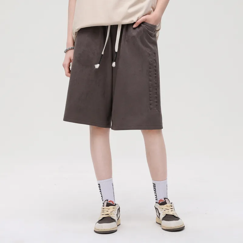 POINTLIMIT Suede 3D Pring Logo Unisex Casual Shorts-14