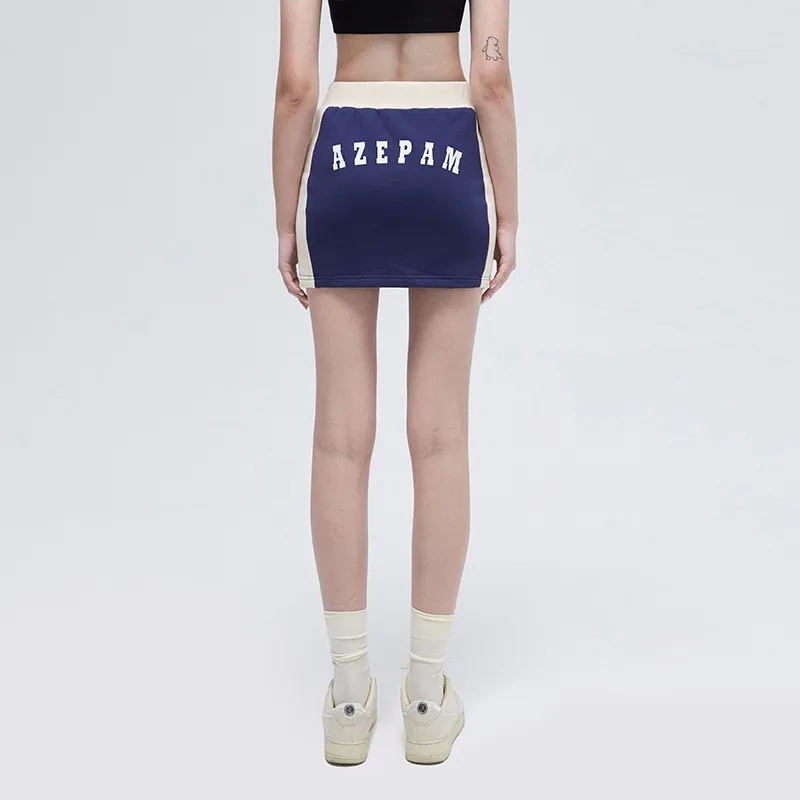 AZEPAM Cropped Skirt Blue White-5