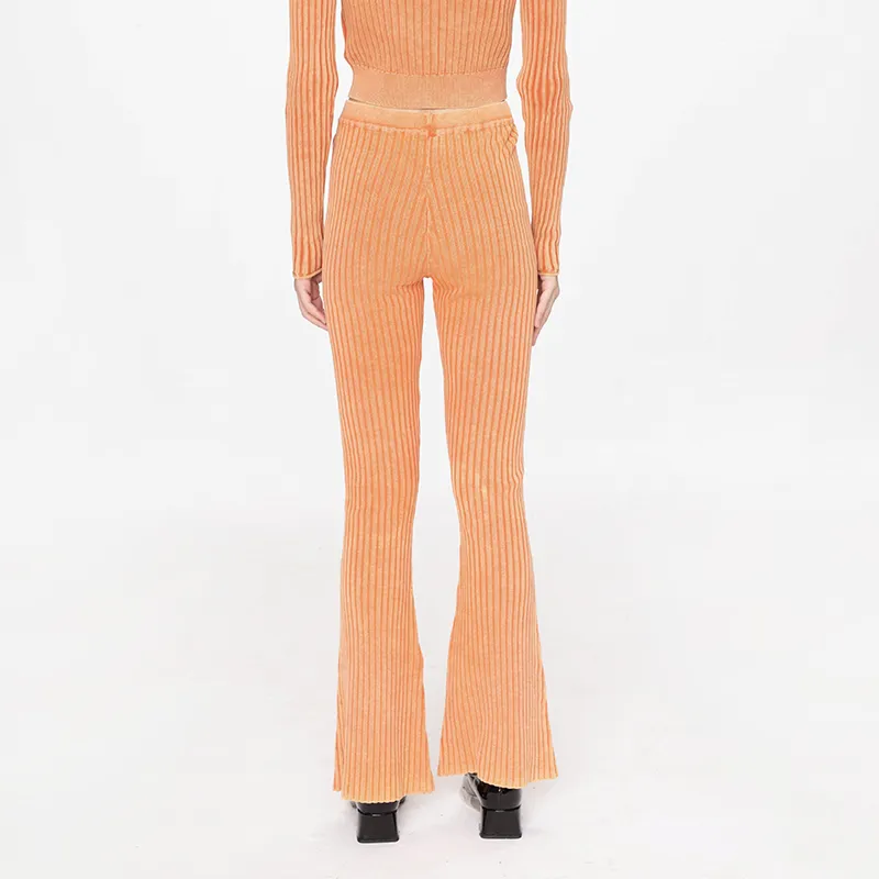 CUBIC Flared Pants Casual Pants Women's Ochre Orange-4
