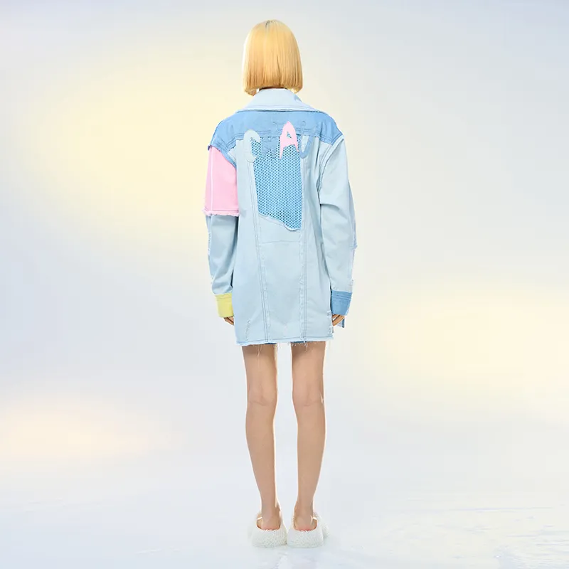 CHAU·RISING Chaurising Our Utopia Series Denim Jackets Women's Light Blue-2