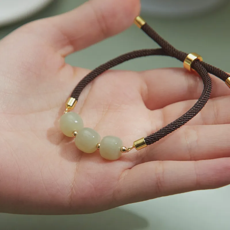 AGOVSKI Hetian Jade Bracelets Pale Greenish White Jade Women's-4