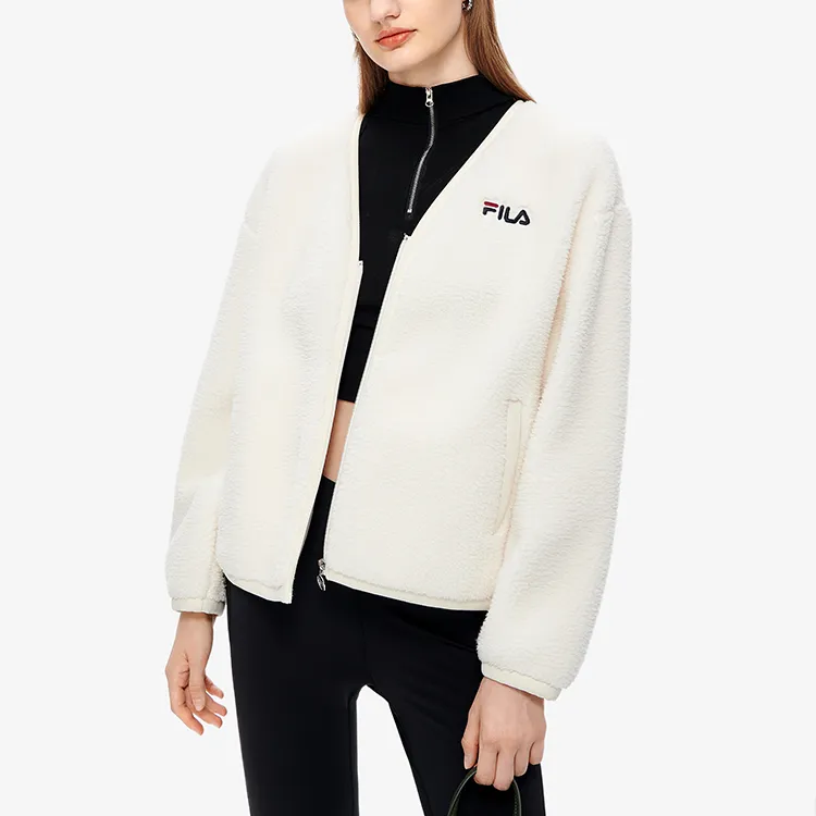 FILA Velvet Jackets Women's Cloud White-3