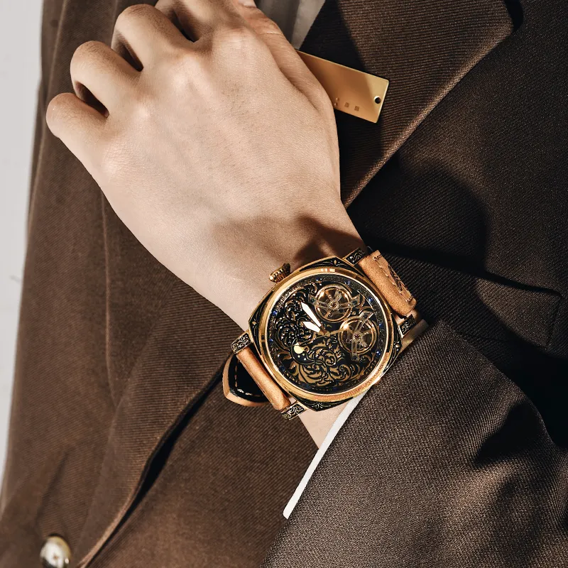 VRQ Good And Evil Watch Automatic Mechanical Movement Watch Men's Watches Cut Out Dial-3