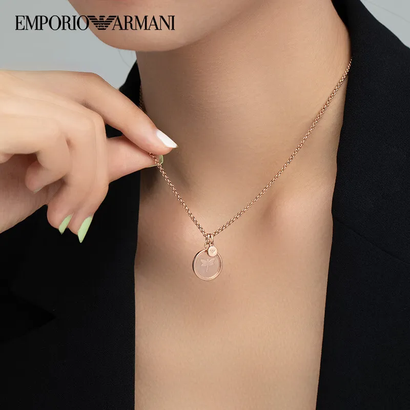 EMPORIO ARMANI Pearl Mother Of Pearl Necklaces Women's Rose Gold-1