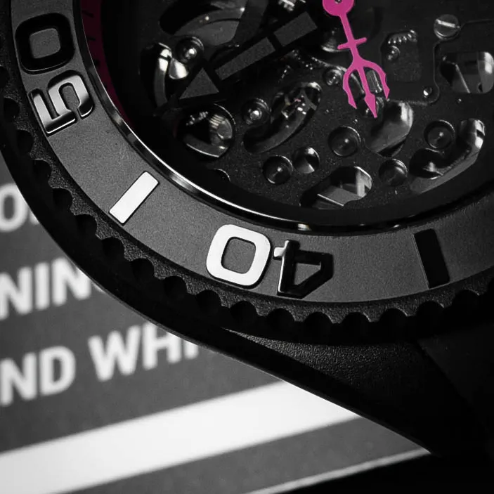 VENCREW Leviathan [Manly Pink] Automatic Mechanical Movement Watch Unisex Cut-Out Dial-2