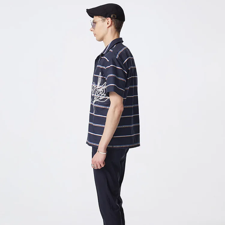 DAVID NAMAN Shirts Men Navy Blue-6