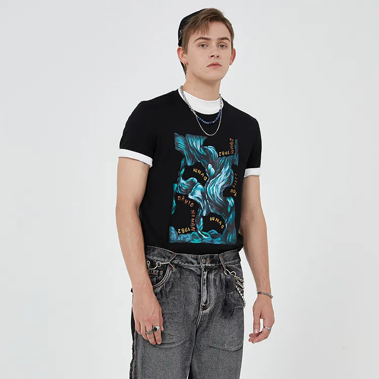 DAVID NAMAN FW22 Straight T Shirt Men's Black-4