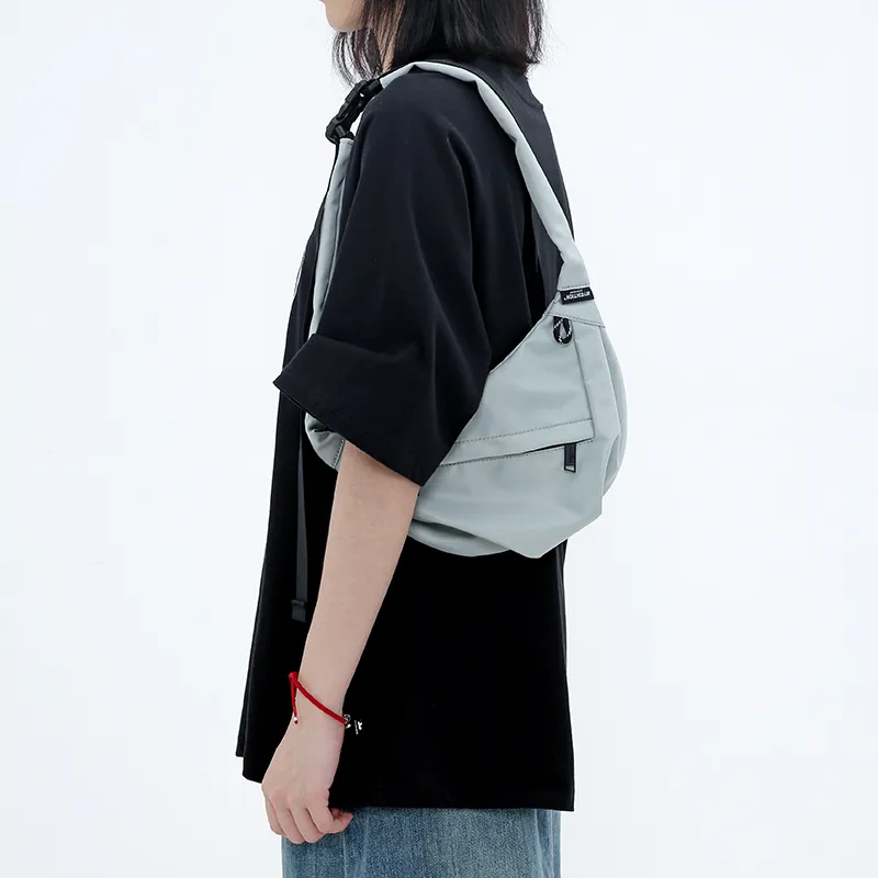 MYEDITION Shoulder Bag, Cell Phone Pouch, Crossbody Bag Nylon Polyester Black/Gray Unisex-29