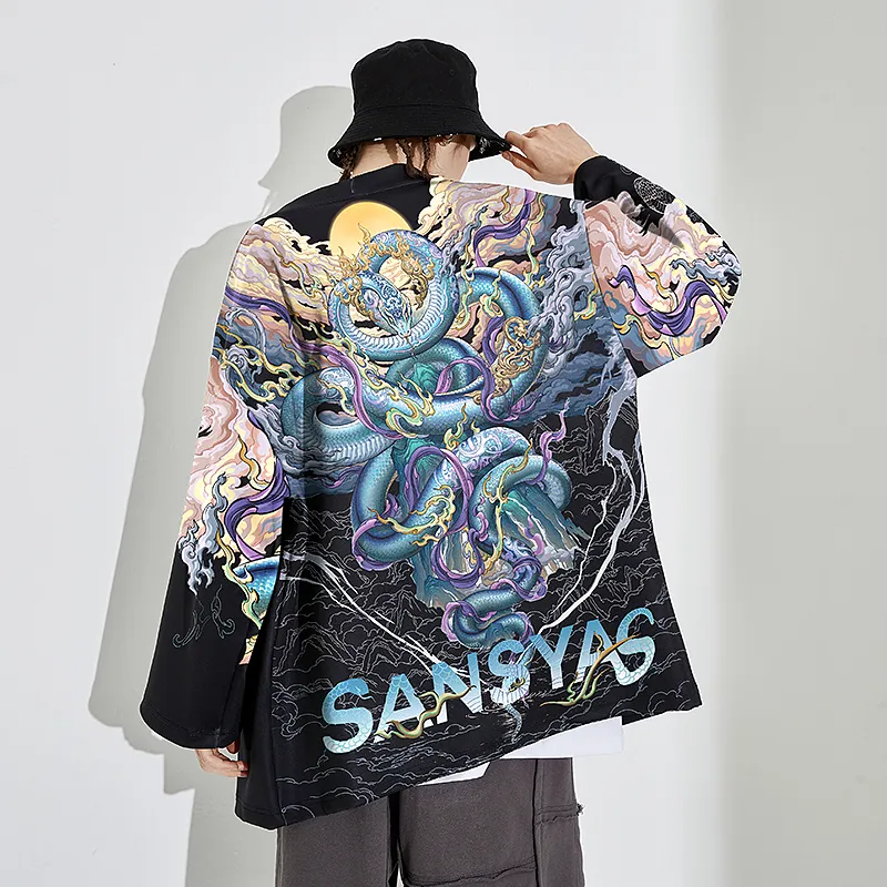 SANSYAS Trench Coats Unisex Black-6