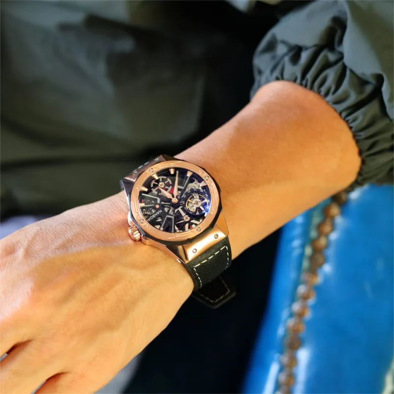 HANBORO World Of Warcraft Collection Mechanical Movement Watch Men's Watches Black Dial HBR918 MH-3