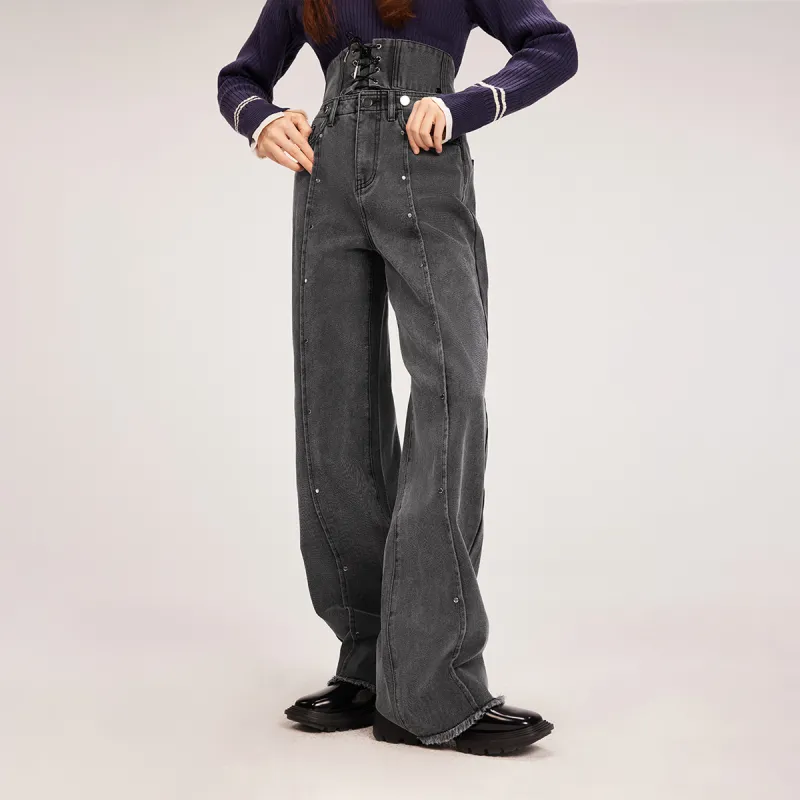 MEETLADY Straight Thickened Jeans Winter Women's-2