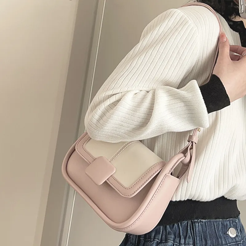 MARKANGARO PU Small Square Bag Portable Crossbody Bag Shoulder Bag Regular Women's Macaron Color Series-12
