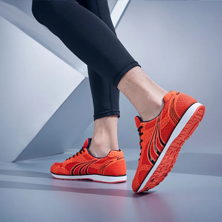 DO WIN Cushioned Slip Resistant Abrasion Resistant Low Top Running Shoes Unisex Red-5