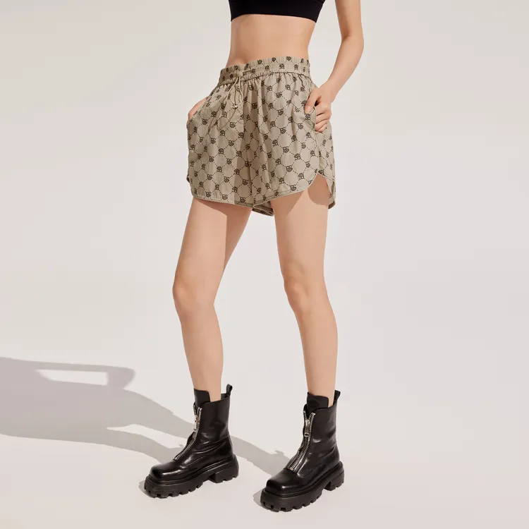 BOSIDENG Letter Aging Casual Shorts Women's-9